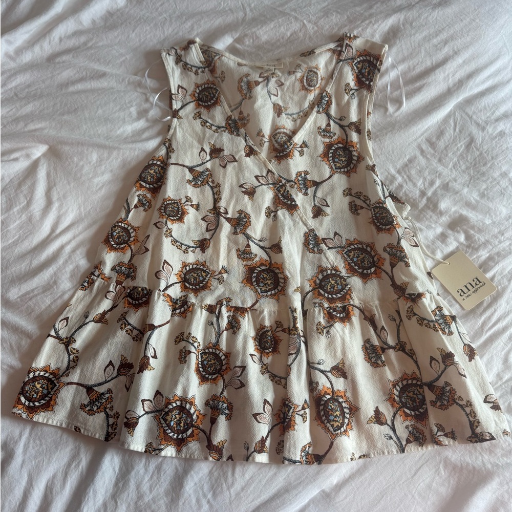 a.n.a floral tank top, size: medium, color: multi, NEVER WORN